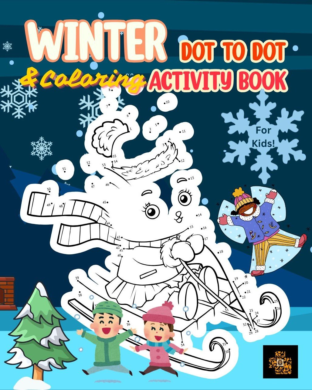 Winter Dot to Dot and Coloring Activity Book for Kids
